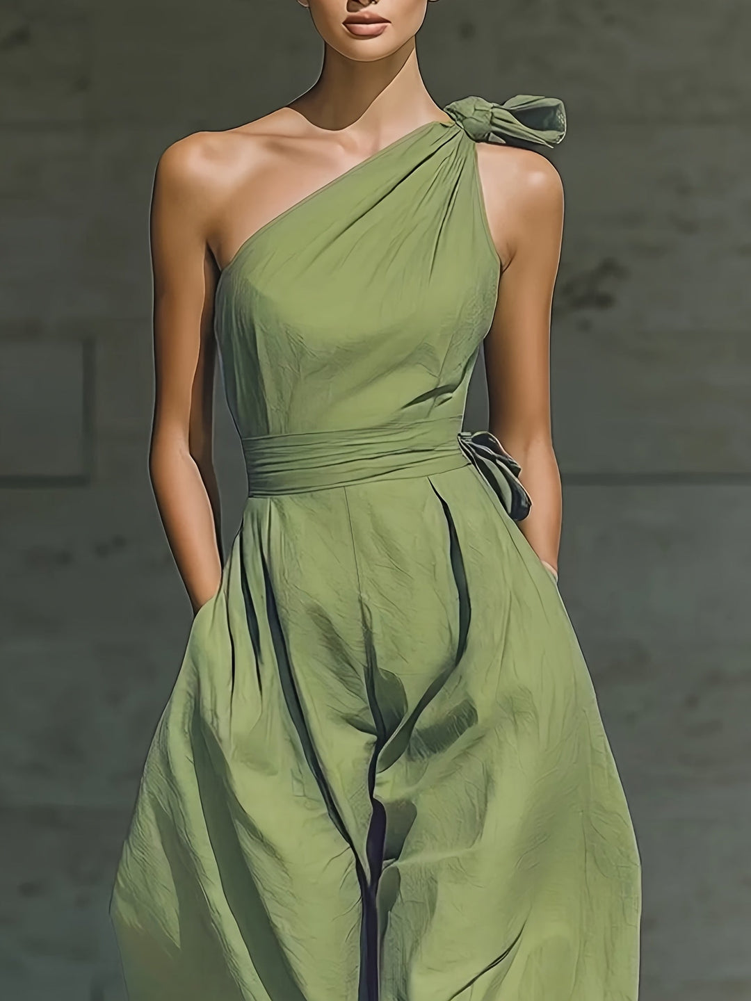 Juveth | Elegant One-Shoulder Jumpsuit with Wide Leg and Defined Waist