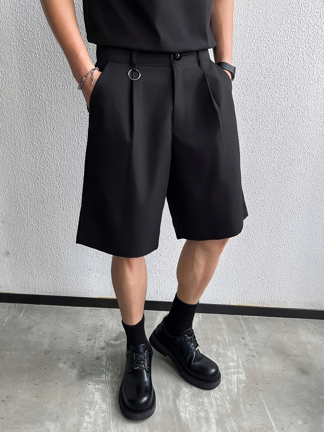 Evoxine | Modern Casual Style Pleated Shorts for Men
