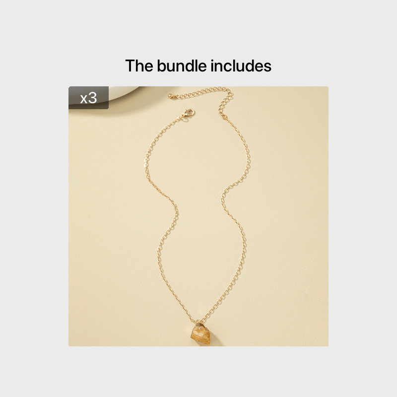 Taria™ Minimalist Necklace with Irregular Pendant Plated in 14K Gold