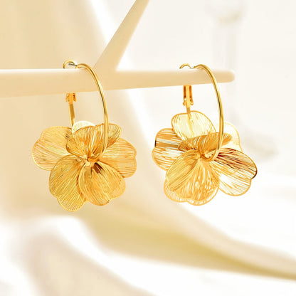 Selah™ Double Hoop Gold Earrings with Modern Design