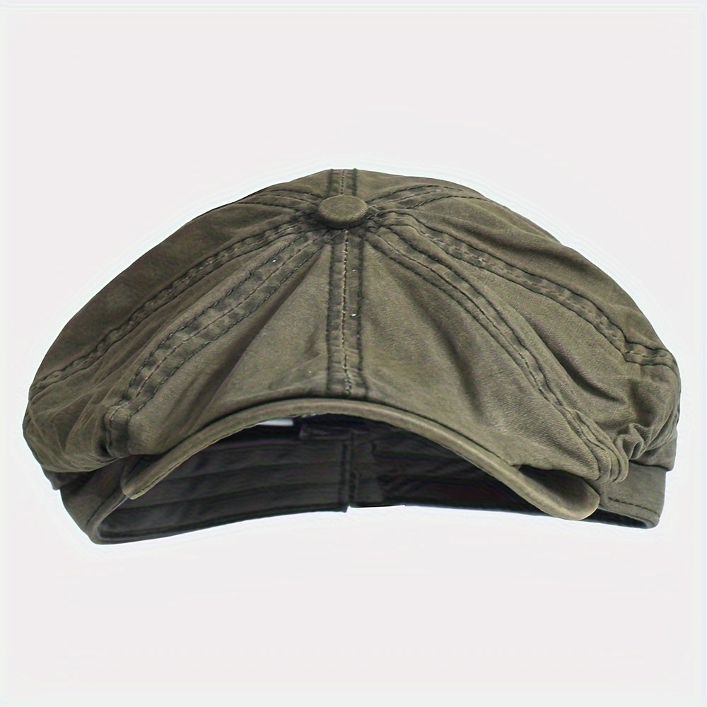 Kavento™ Vintage Cotton Octagonal Cap with Classic Visor