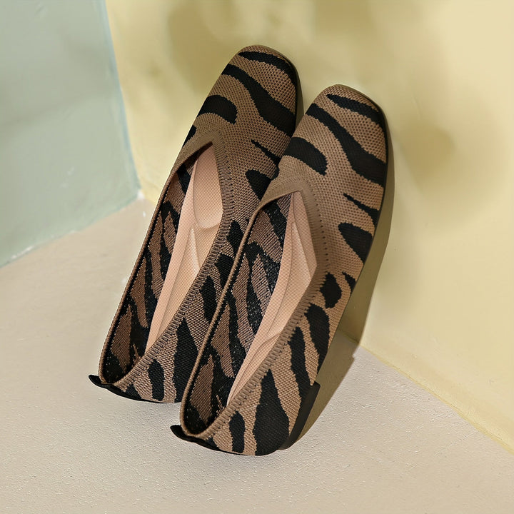 Ivara™ Elegant Flats with Zebra Print and Square Toe