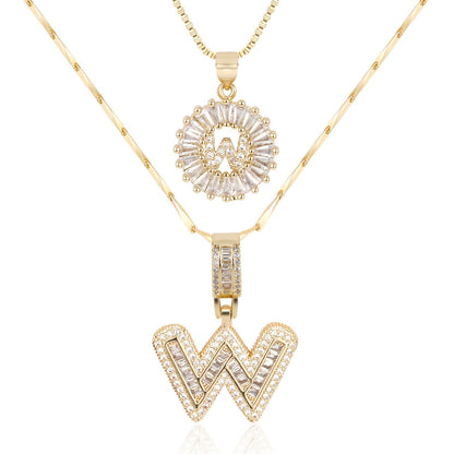 Primrose™ Initial Letter Necklaces with 14k Diamonds (2 pieces)