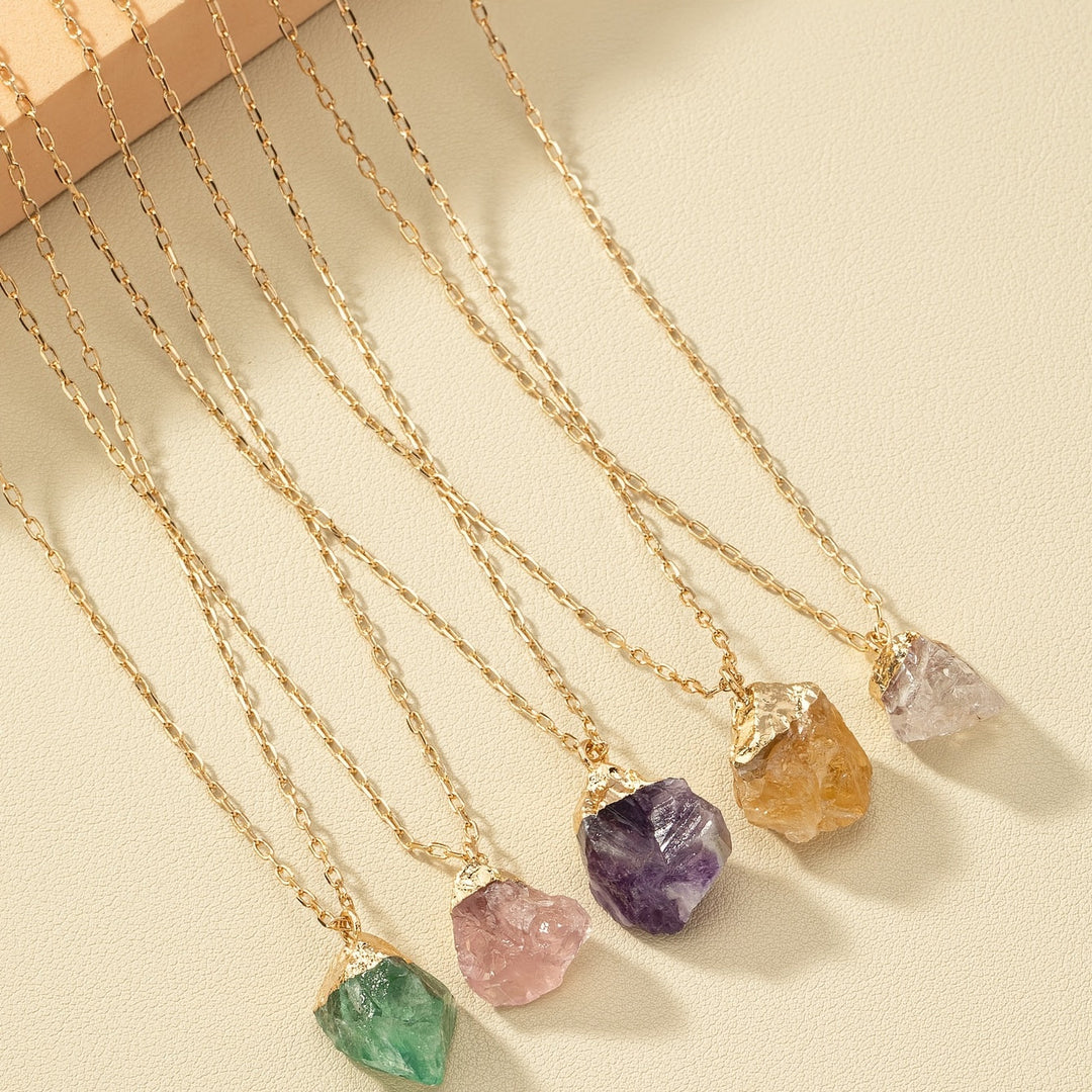 Taria™ Minimalist Necklace with Irregular Pendant Plated in 14K Gold