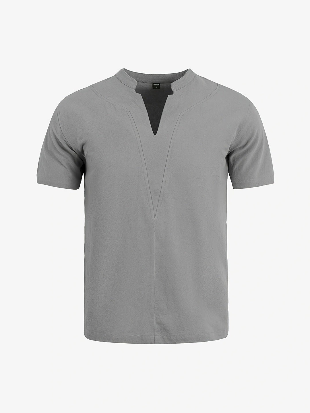 Grexric | Men's Linen Shirt with Mao Collar and Relaxed Fit