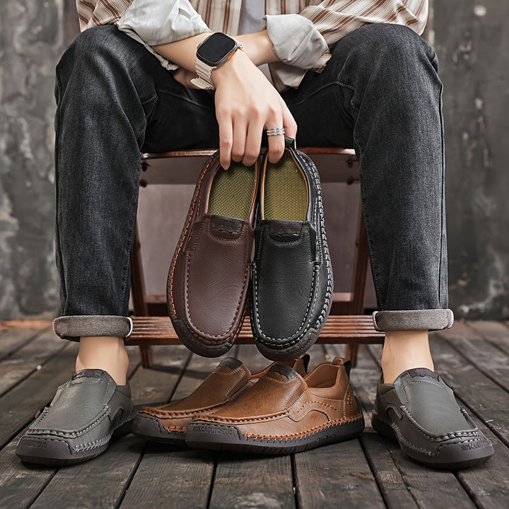 Zorvik | British Men's Loafers with Handcrafted Stitching and Non-Slip Sole