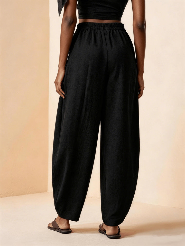 Droveaux | Elegant Straight Pants with Elastic Waist and Pleats
