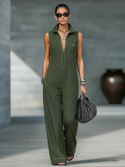 Ainsira™ Mono Minimalist Sleeveless Loose Fit with White Details