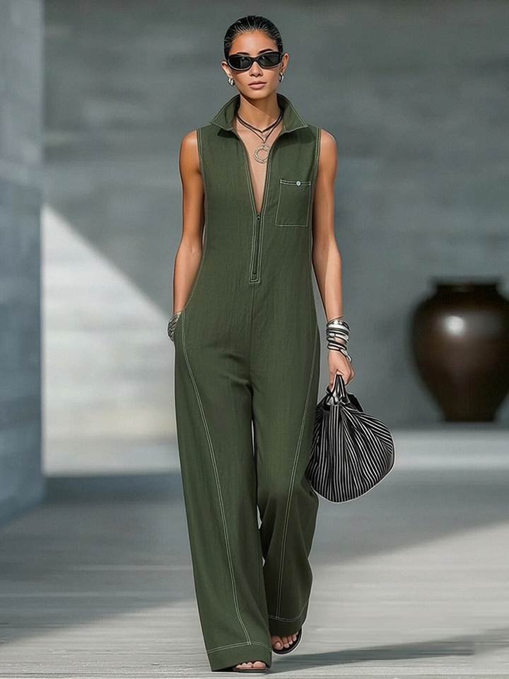 Ainsira™ Mono Minimalist Sleeveless Loose Fit with White Details