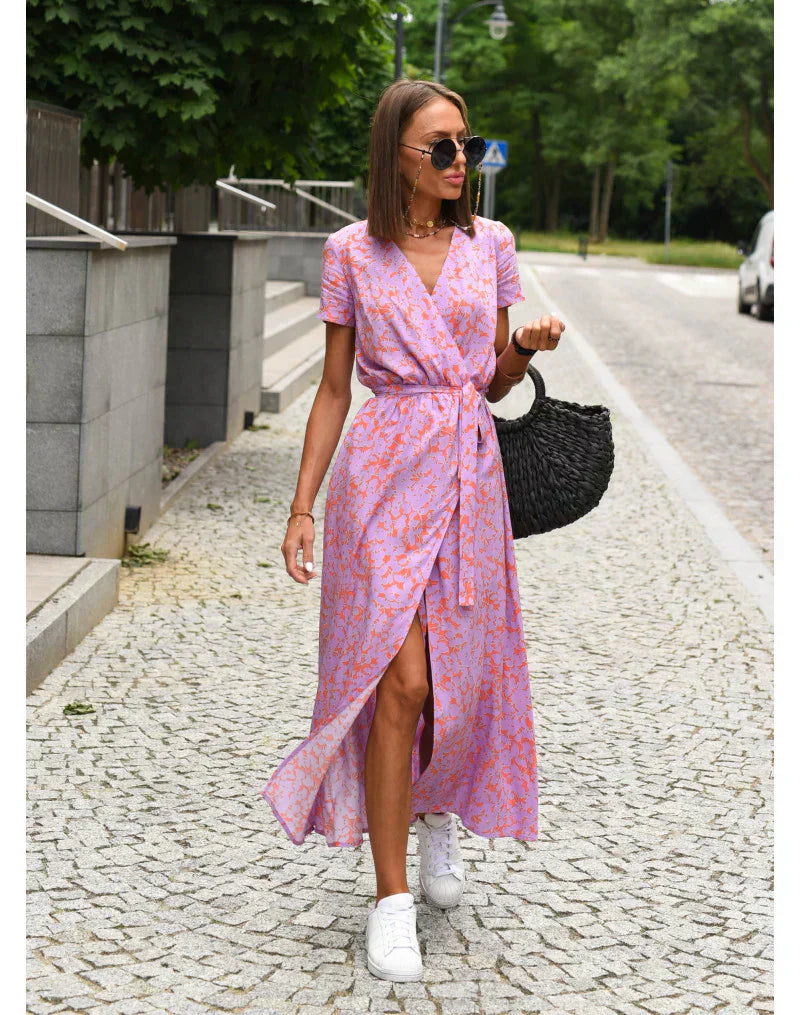 Delia™ Elegant Dress with V-Neck and Shaping Cut