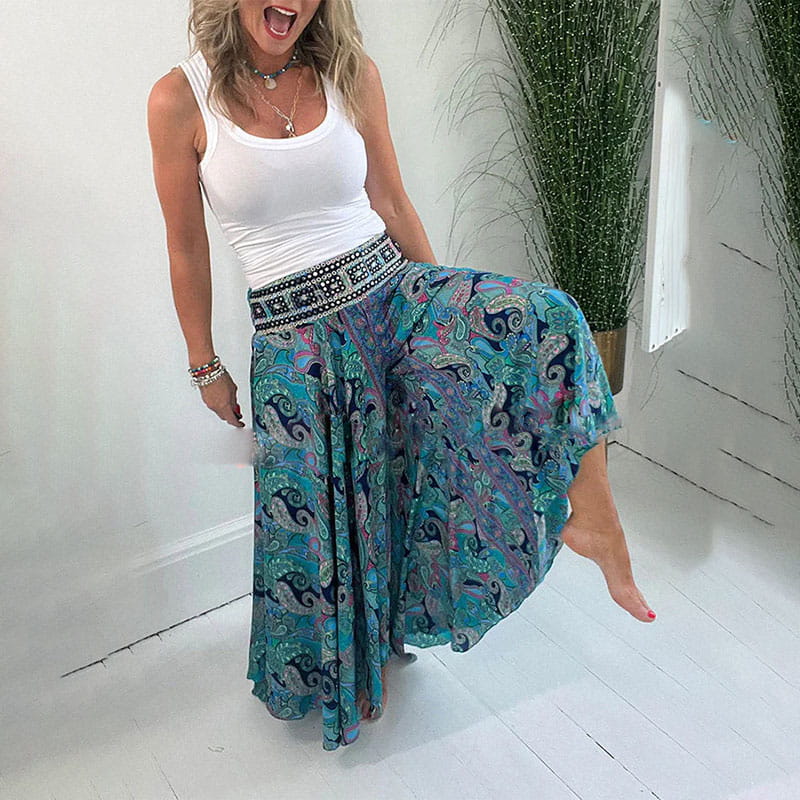 Mavis™ Elastic Pants with Ethnic Print