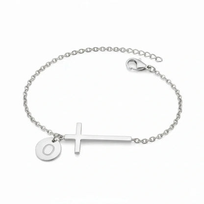Elodryn™ Sacred Initial Bracelet – Customized Cross