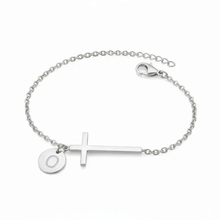 Elodryn™ Sacred Initial Bracelet – Customized Cross