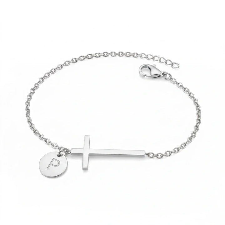 Elodryn™ Sacred Initial Bracelet – Customized Cross