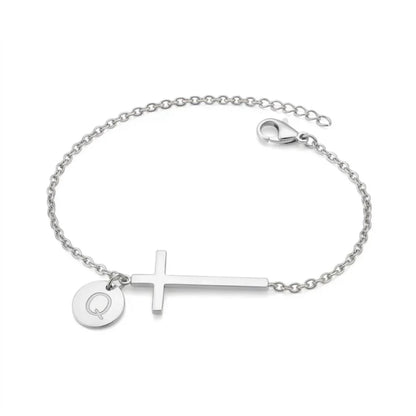 Elodryn™ Sacred Initial Bracelet – Customized Cross