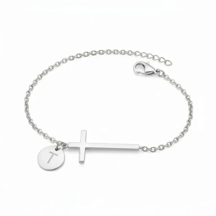 Elodryn™ Sacred Initial Bracelet – Customized Cross