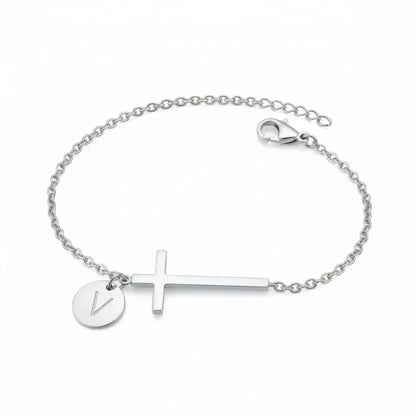 Elodryn™ Sacred Initial Bracelet – Customized Cross