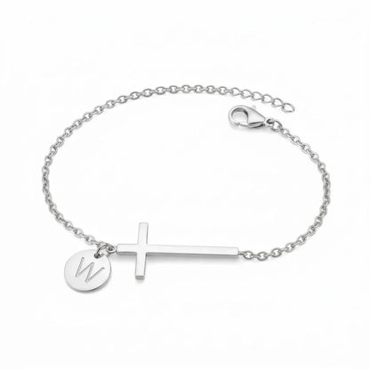 Elodryn™ Sacred Initial Bracelet – Customized Cross