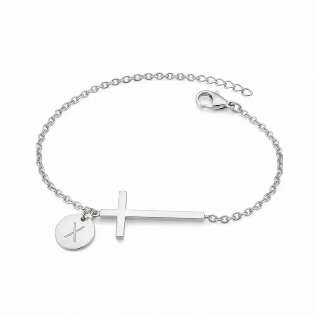 Elodryn™ Sacred Initial Bracelet – Customized Cross