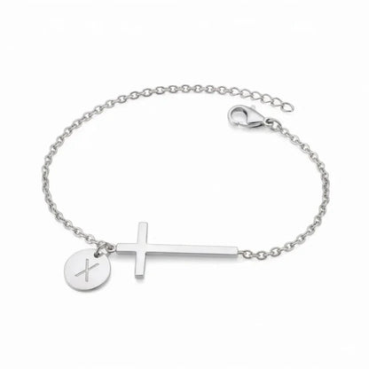 Elodryn™ Sacred Initial Bracelet – Customized Cross