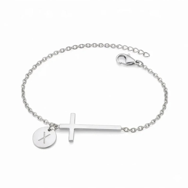 Elodryn™ Sacred Initial Bracelet – Customized Cross