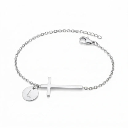 Elodryn™ Sacred Initial Bracelet – Customized Cross