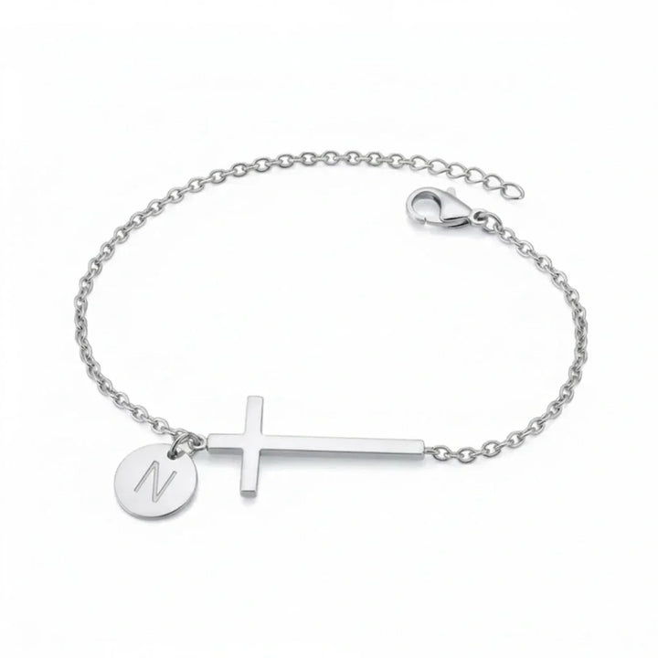 Elodryn™ Sacred Initial Bracelet – Customized Cross